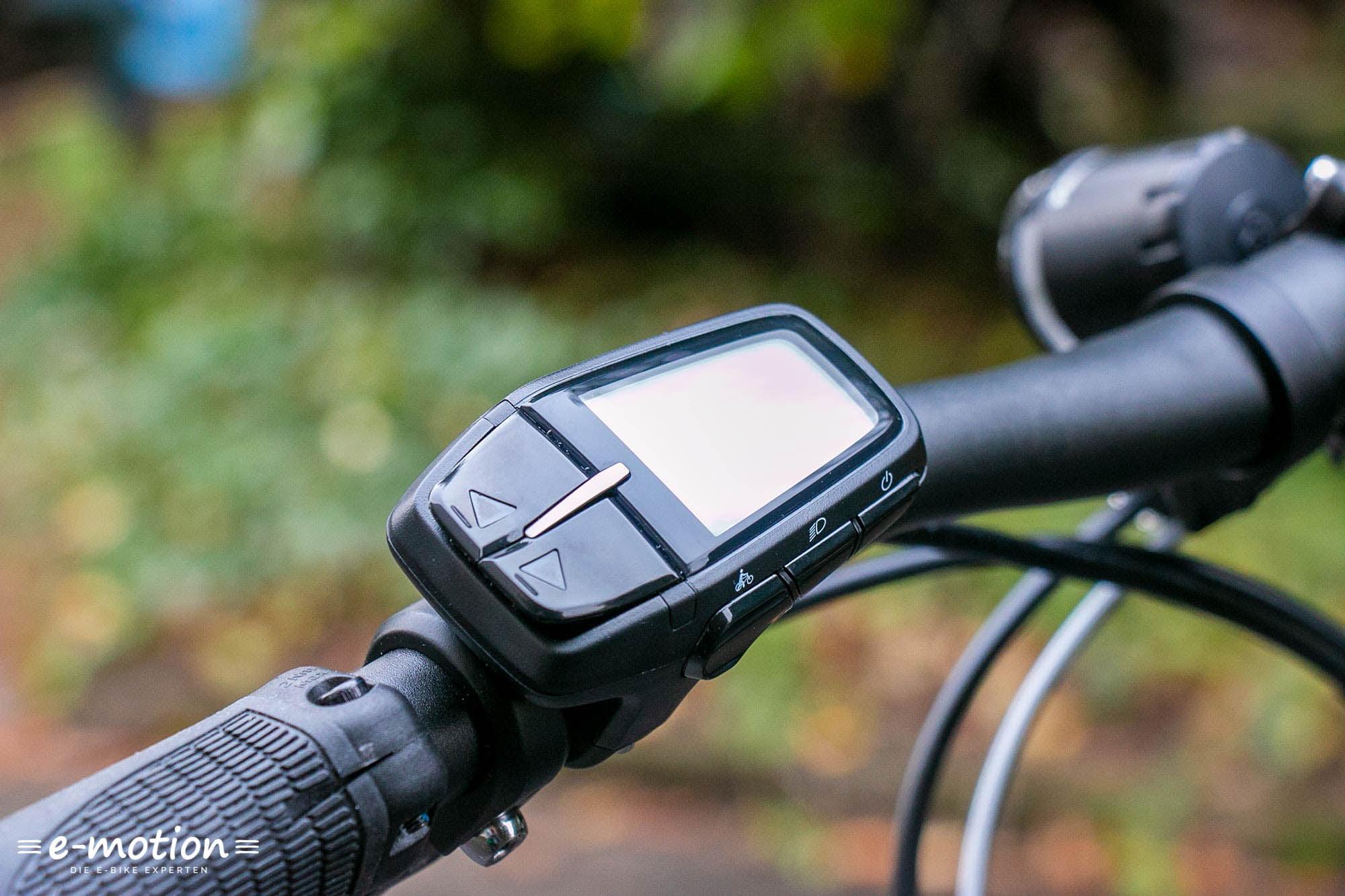 Nahaufnahme eines E-Bike-Displays am Lenker