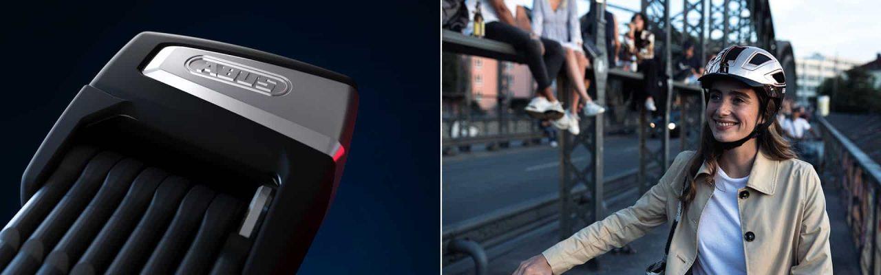 Entdecken Sie hochwertiges ABUS Zubehör: Robustes Schloss und stilvolle Helme für maximale Sicherheit beim Radfahre
