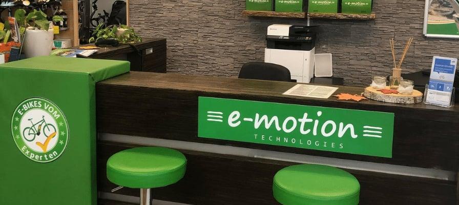 E-Bike Beratungsbereich bei e-motion Technologies