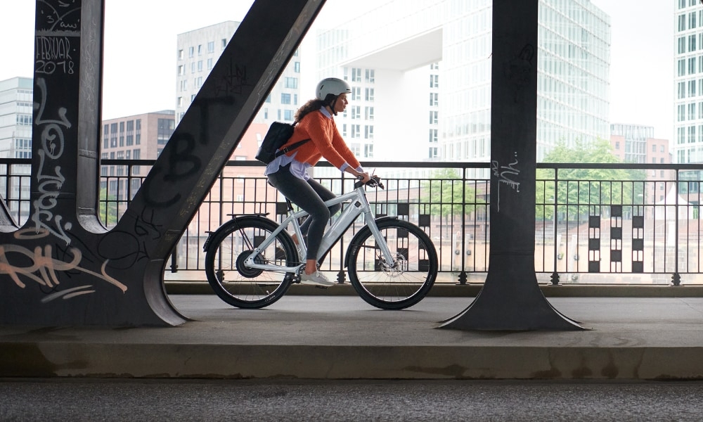 Erleben Sie urbane Mobilität mit diesem stylischen S-Pedelec, ideal für den schnellen und komfortablen Weg durch di