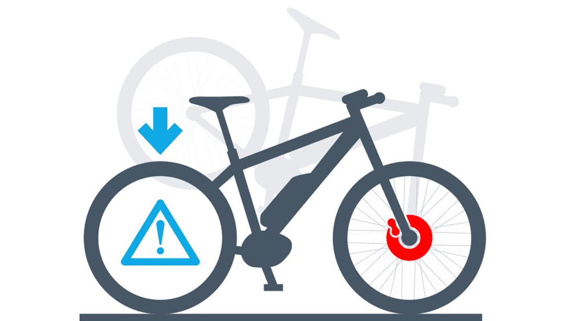Eine häufige Unfallursache ist das Überschlagen mit dem e-Bike nach einer starken Bremsung, durch die Hinterrad-Funktion des Bosch Pedelec ABS wird dies verhindert.