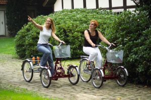 Shoppingdreiräder haben teils so große Ladeflächen, dass sogar Getränkekisten transportiert werden können.